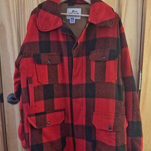 Woolrich 505 Long Mackinaw Wool 8 Pocket Plaid Hunting Coat